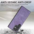 For Samsung Galaxy S24 Ultra 5G Vintage Leather PC Back Cover Phone Case(Purple) - 3