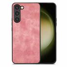 For Samsung Galaxy S25 5G Vintage Leather PC Back Cover Phone Case(Pink) - 1