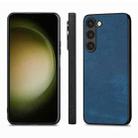 For Samsung Galaxy S25 5G Vintage Leather PC Back Cover Phone Case(Blue) - 2