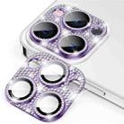 For iPhone 15 Pro / 15 Pro Max ENKAY Hat-Prince Blink Diamond Camera Lens Aluminium Alloy + Tempered Glass Full Coverage Protector(Dark Purple) - 1