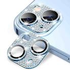For iPhone 15 / 15 Plus ENKAY Hat-Prince Blink Diamond Camera Lens Aluminium Alloy + Tempered Glass Full Coverage Protector(Sierra Blue) - 1