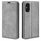 For Sony Xperia 5 V Retro-skin Magnetic Suction Leather Phone Case(Grey) - 1