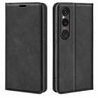 For Sony Xperia 1 VI Retro-skin Magnetic Suction Leather Phone Case(Black) - 1