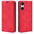 For Sony Xperia 10 VI Retro-skin Magnetic Suction Leather Phone Case(Red) - 1