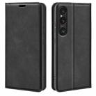 For Sony Xperia 1 VII Retro-skin Magnetic Suction Leather Phone Case(Black) - 1