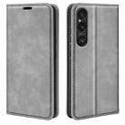 For Sony Xperia 1 VII Retro-skin Magnetic Suction Leather Phone Case(Grey) - 1