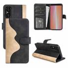 For Sony Xperia 5 V Stitching Horizontal Flip Leather Phone Case(Black) - 1