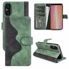 For Sony Xperia 5 V Stitching Horizontal Flip Leather Phone Case(Green) - 1