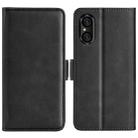 For Sony Xperia 5 V Dual-side Magnetic Buckle Horizontal Flip Leather Phone Case(Black) - 1