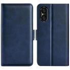 For Sony Xperia 5 V Dual-side Magnetic Buckle Horizontal Flip Leather Phone Case(Dark Blue) - 1