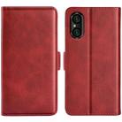 For Sony Xperia 5 V Dual-side Magnetic Buckle Horizontal Flip Leather Phone Case(Red) - 1