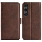 For Sony Xperia 1 VI Dual-side Magnetic Buckle Horizontal Flip Leather Phone Case(Brown) - 1