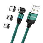 ENKAY 3 in 1 2.4A USB to Type-C / 8 Pin / Micro USB Magnetic 540 Degrees Rotating Charging Cable, Length:2m(Green) - 1