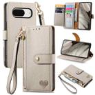For Google Pixel 8 Pro Love Zipper Lanyard Leather Phone Case(Gray) - 1