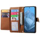 For Google Pixel 9 Love Zipper Lanyard Leather Phone Case(Brown) - 3