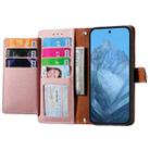 For Google Pixel 9 Pro Love Zipper Lanyard Leather Phone Case(Pink) - 3