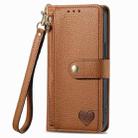 For Google Pixel 9a Love Zipper Lanyard Leather Phone Case(Brown) - 2