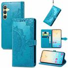 For Samsung Galaxy S24 5G Mandala Flower Embossed Leather Phone Case(Blue) - 1