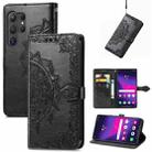 For Samsung Galaxy S24 Ultra 5G Mandala Flower Embossed Leather Phone Case(Black) - 1