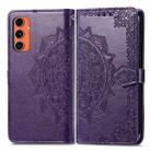 For Samsung Galaxy C55 Mandala Flower Embossed Leather Phone Case(Purple) - 1