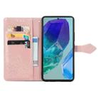 For Samsung Galaxy M55 Mandala Flower Embossed Leather Phone Case(Rose Gold) - 3
