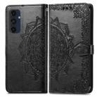 For Samsung Galaxy M55 Mandala Flower Embossed Leather Phone Case(Black) - 1