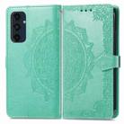 For Samsung Galaxy M55 Mandala Flower Embossed Leather Phone Case(Green) - 1