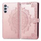 For Samsung Galaxy A36 5G Mandala Flower Embossed Leather Phone Case(Rose Gold) - 2