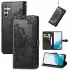 For Samsung Galaxy A36 5G Mandala Flower Embossed Leather Phone Case(Black) - 1