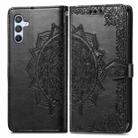 For Samsung Galaxy A36 5G Mandala Flower Embossed Leather Phone Case(Black) - 2