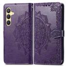 For Samsung Galaxy S25+ 5G Mandala Flower Embossed Leather Phone Case(Purple) - 2