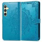 For Samsung Galaxy S25+ 5G Mandala Flower Embossed Leather Phone Case(Blue) - 2