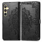 For Samsung Galaxy S25+ 5G Mandala Flower Embossed Leather Phone Case(Black) - 2