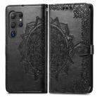 For Samsung Galaxy S25 Ultra 5G Mandala Flower Embossed Leather Phone Case(Black) - 2