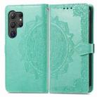For Samsung Galaxy S25 Ultra 5G Mandala Flower Embossed Leather Phone Case(Green) - 2