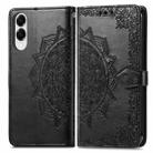 For Samsung Galaxy S25 Edge 5G Mandala Flower Embossed Leather Phone Case(Black) - 2