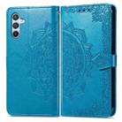 For Samsung Galaxy A26 Mandala Flower Embossed Leather Phone Case(Blue) - 2