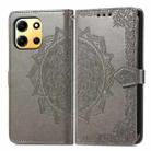 For infinix Note 30i Mandala Flower Embossed Leather Phone Case(Gray) - 2