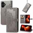 For Tecno Pova Neo 3 Mandala Flower Embossed Leather Phone Case(Gray) - 1