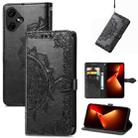 For Tecno Pova Neo 3 Mandala Flower Embossed Leather Phone Case(Black) - 1