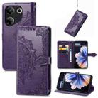 For Tecno Camon 20 Pro 5G Mandala Flower Embossed Leather Phone Case(Purple) - 1