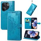 For Tecno Camon 20 Pro 5G Mandala Flower Embossed Leather Phone Case(Blue) - 1