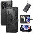For Tecno Camon 20 Pro 5G Mandala Flower Embossed Leather Phone Case(Black) - 1