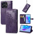 For Tecno Spark 10 Mandala Flower Embossed Leather Phone Case(Purple) - 1