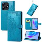 For Tecno Spark 10 Mandala Flower Embossed Leather Phone Case(Blue) - 1
