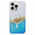 For iPhone 15 Pro Max MagSafe Gilding Hybrid Clear TPU Phone Case(Blue) - 1