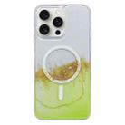 For iPhone 15 Pro MagSafe Gilding Hybrid Clear TPU Phone Case(Green) - 1