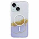 For iPhone 15 Plus MagSafe Gilding Hybrid Clear TPU Phone Case(Purple) - 1