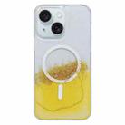 For iPhone 15 MagSafe Gilding Hybrid Clear TPU Phone Case(Yellow) - 1