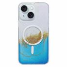 For iPhone 15 MagSafe Gilding Hybrid Clear TPU Phone Case(Blue) - 1